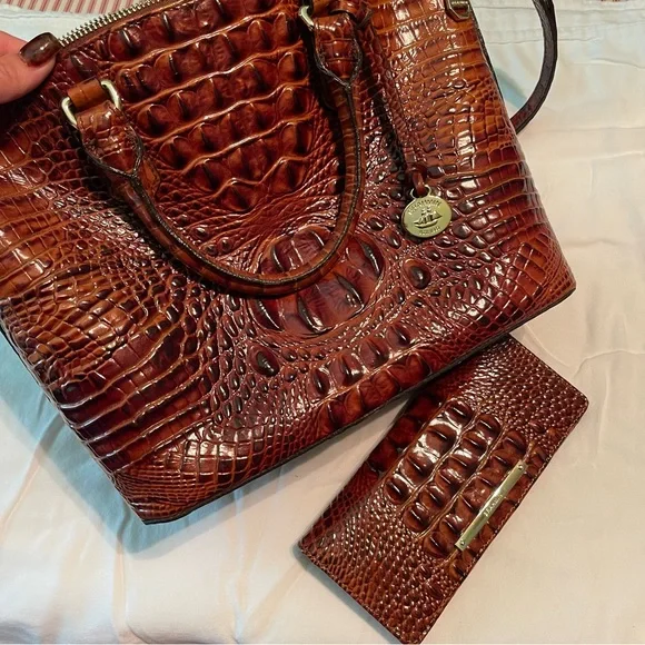 Brahmin | Bags | Brahmin Brown Crocodile Embossed Purse And  display picture 3